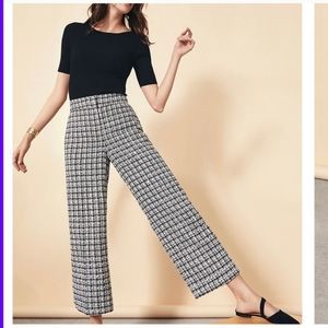 High rise  wide leg ankle pants